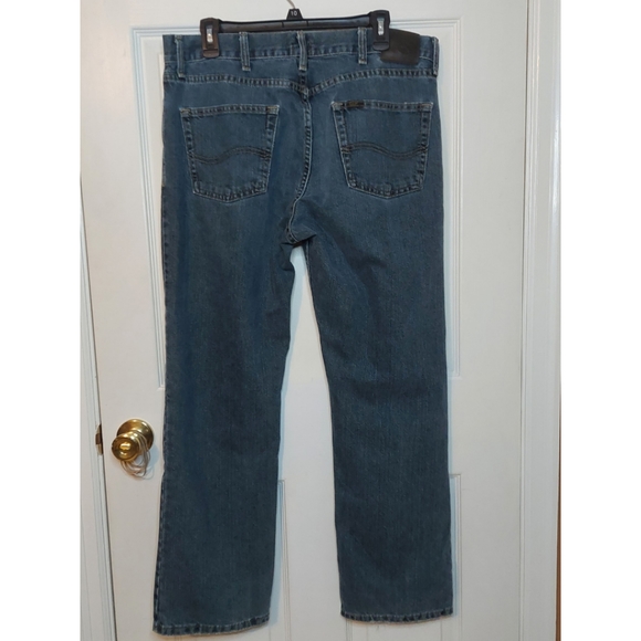 Lee Medium Wash Denim Regular Fit Straight Leg Jeans Men's Size W 36 X L 30 - Picture 2 of 14